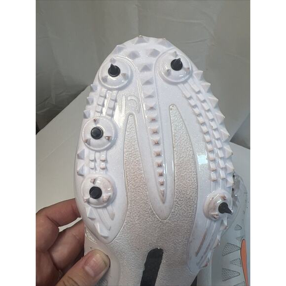 Nike Mens Shoe 13 White Orange Track Cleat Spikes Running Zoom Maxcat Bowerman - Picture 6 of 13